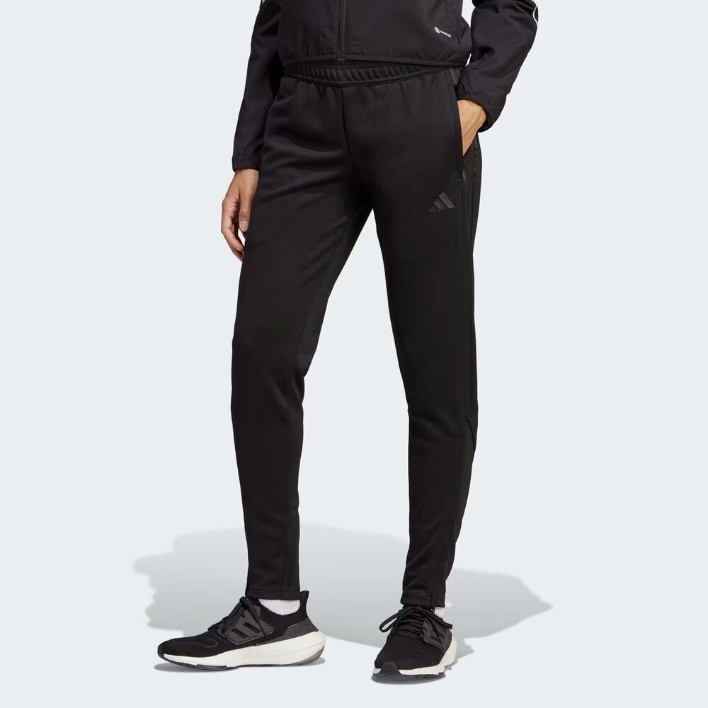Adidas Tiro 23 Pants Women’s Size 2XL Black Tapered Ankle Zip NEW